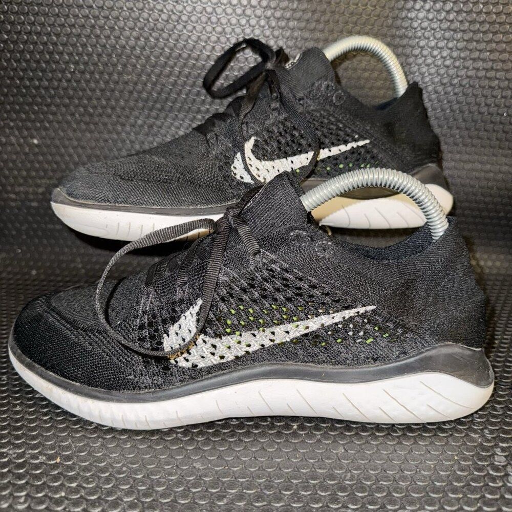 Nike Free Rn Flyknit Black Running Athletic Lightweight  Shoes Womens Size 8.5